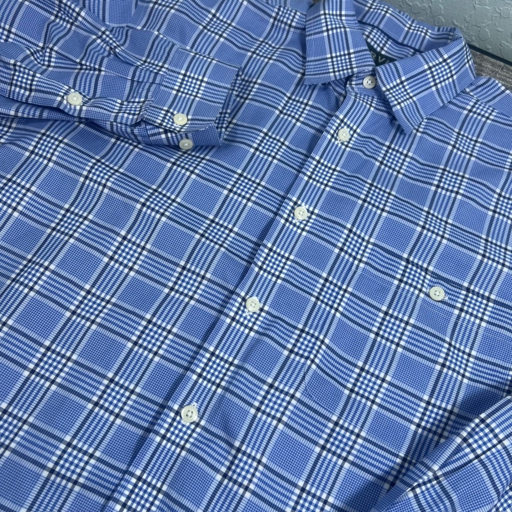 Orvis Button Down Shirt Mens XL Blue Plaid Long Sleeve Casual Outdoor Cotton XL